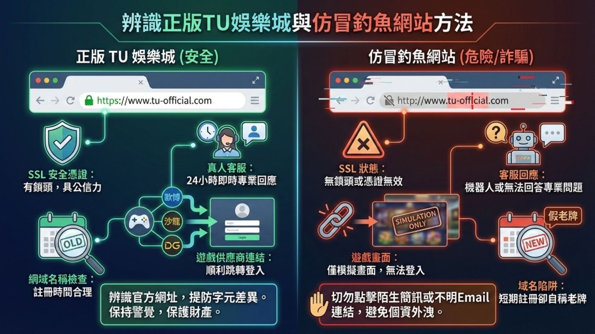 TU娛樂城防詐騙識別教學圖示